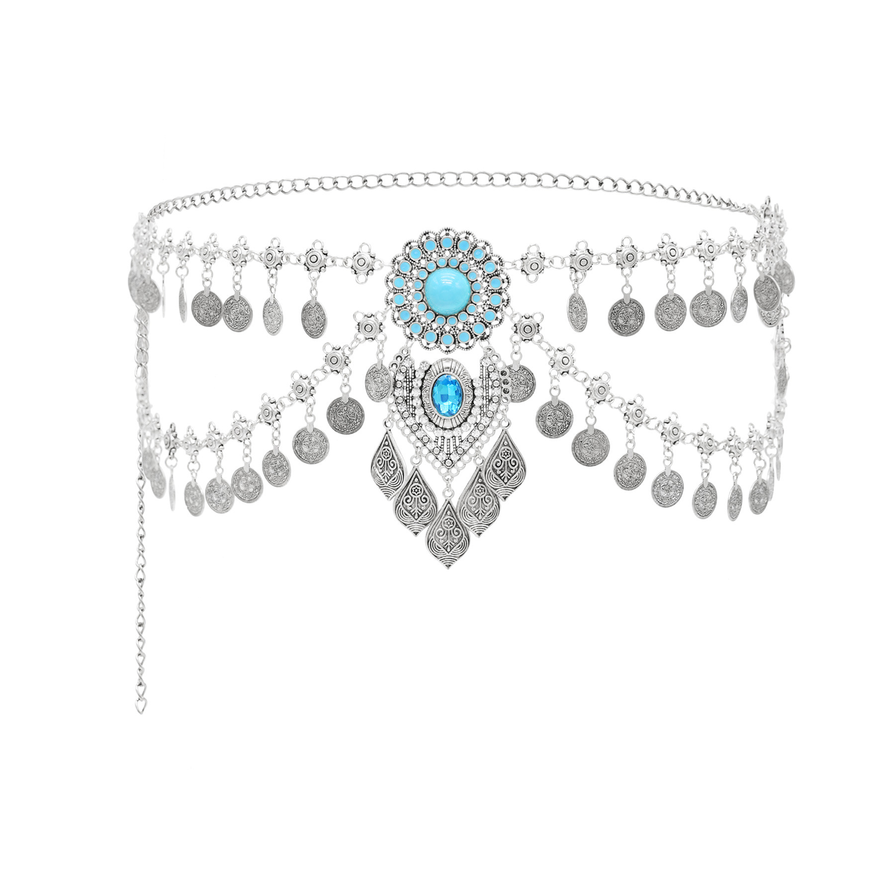 سلسلة خصر فيروزي صناعي للنساء  - مراجعة Ethnic Fashion Co In وسعره
